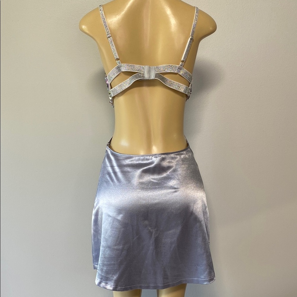 Sugar Trillz Sequin Embellished Blue Dress Size M - Picture 4 of 7